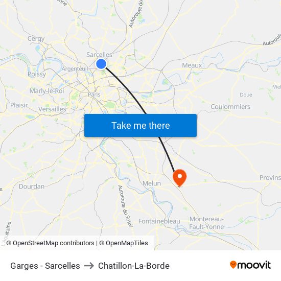 Garges - Sarcelles to Chatillon-La-Borde map