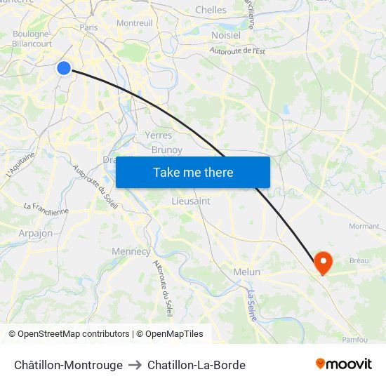Châtillon-Montrouge to Chatillon-La-Borde map