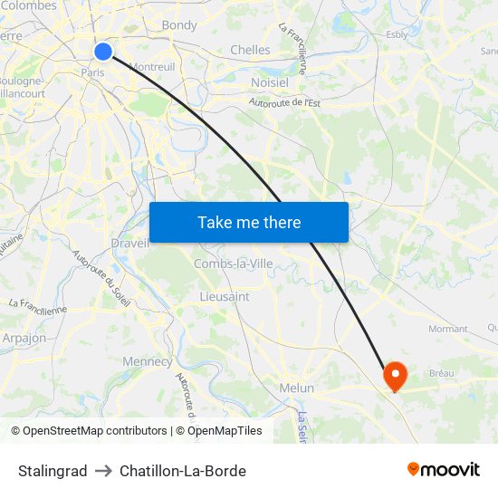 Stalingrad to Chatillon-La-Borde map