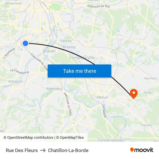 Rue Des Fleurs to Chatillon-La-Borde map