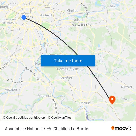Assemblée Nationale to Chatillon-La-Borde map