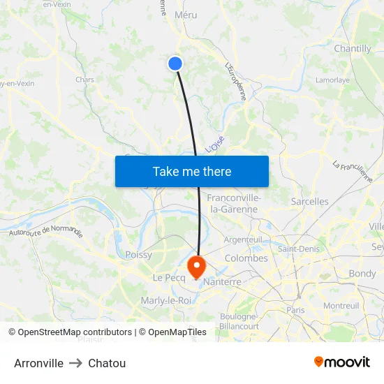 Arronville to Chatou map