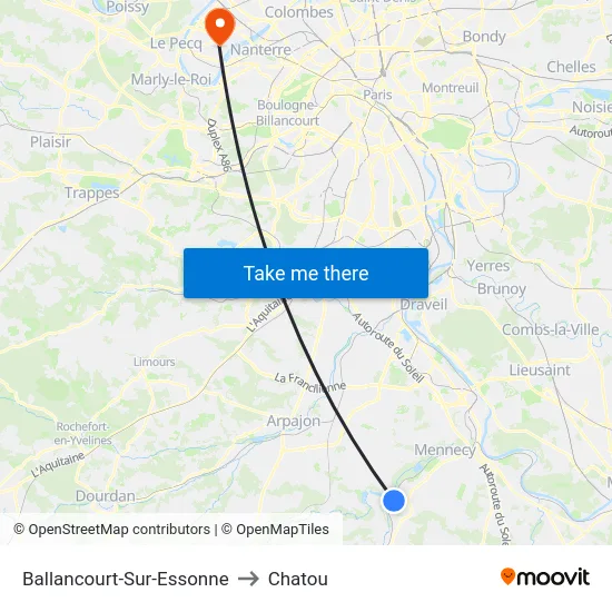 Ballancourt-Sur-Essonne to Chatou map