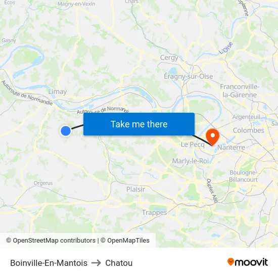 Boinville-En-Mantois to Chatou map