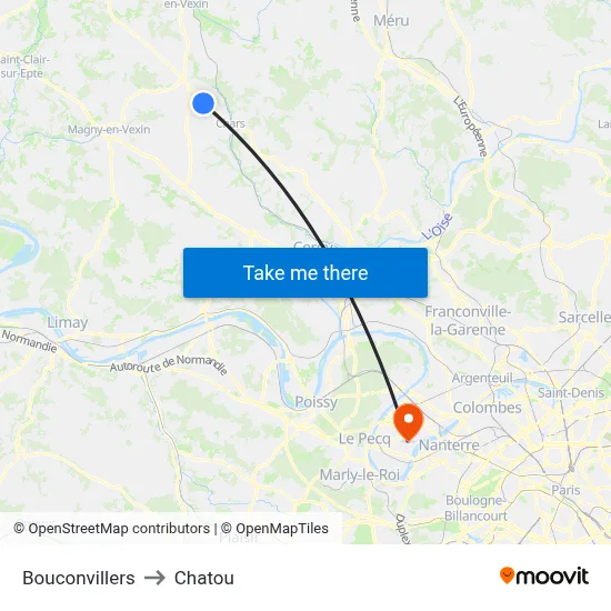 Bouconvillers to Chatou map