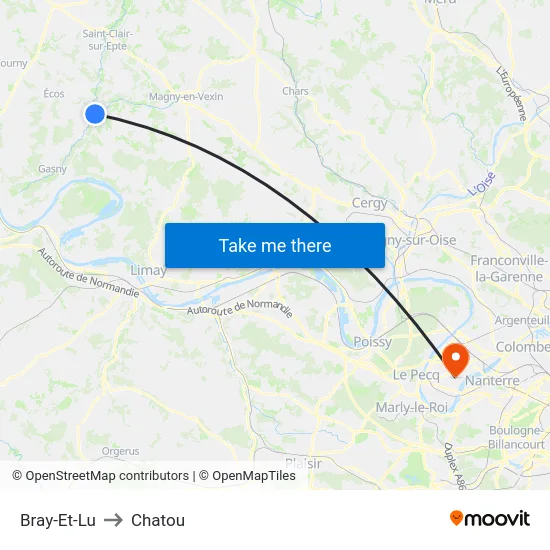 Bray-Et-Lu to Chatou map