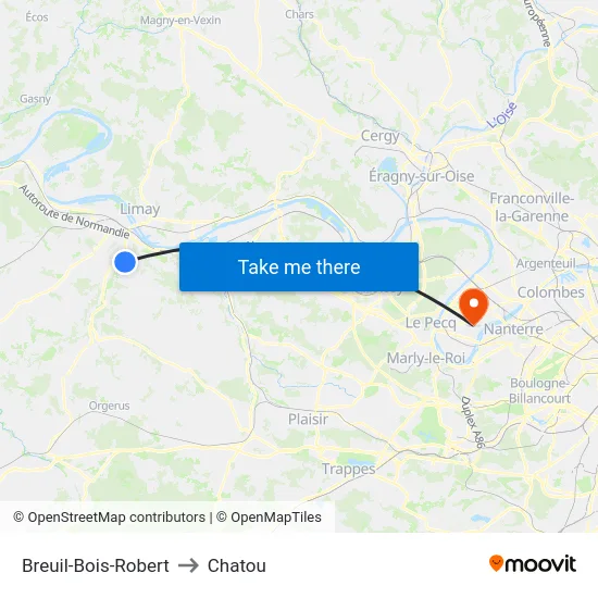 Breuil-Bois-Robert to Chatou map