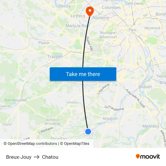 Breux-Jouy to Chatou map