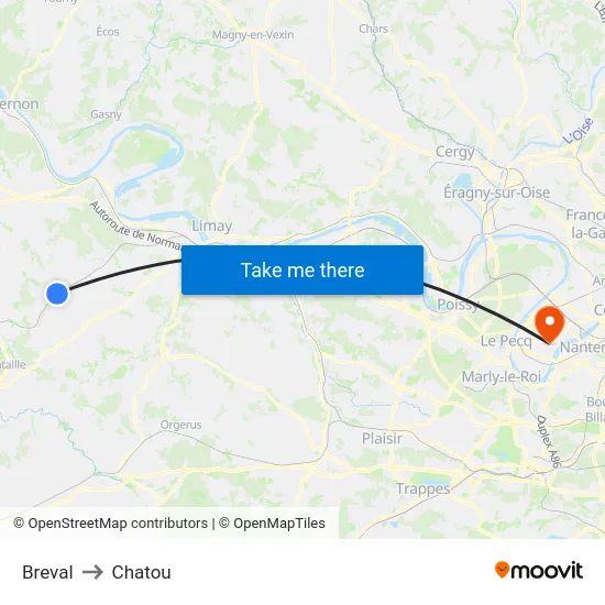 Breval to Chatou map