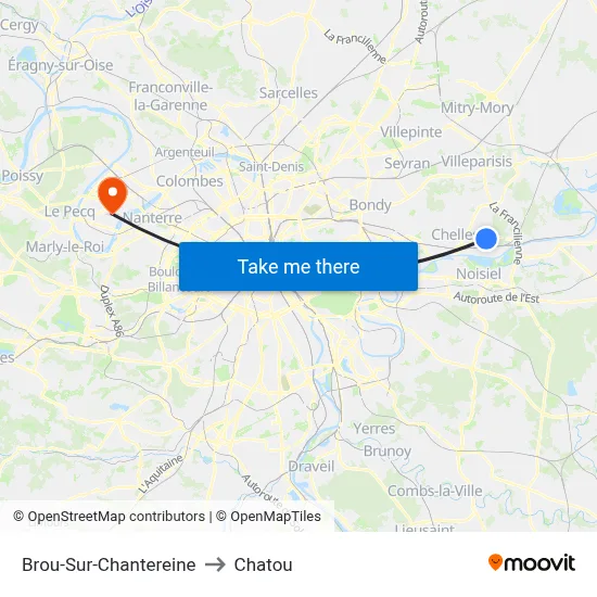 Brou-Sur-Chantereine to Chatou map