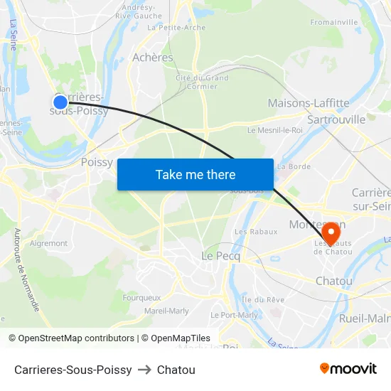 Carrieres-Sous-Poissy to Chatou map