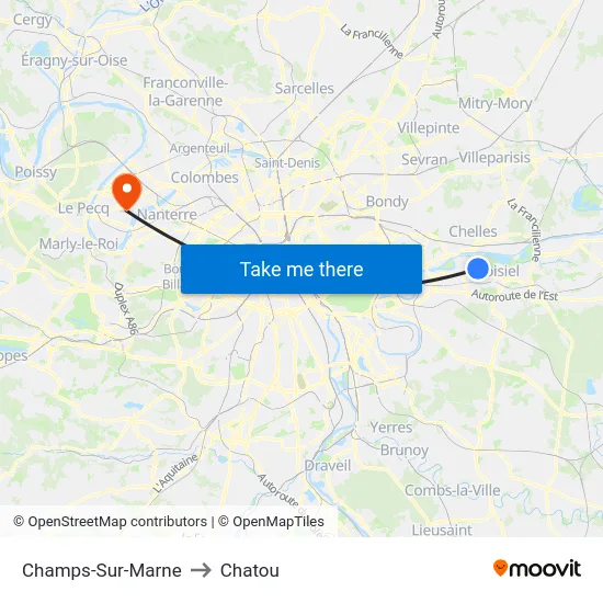 Champs-Sur-Marne to Chatou map