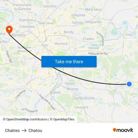 Chatres to Chatou map