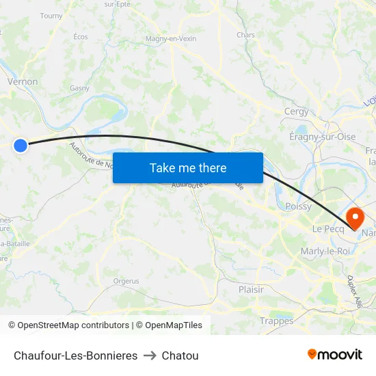 Chaufour-Les-Bonnieres to Chatou map