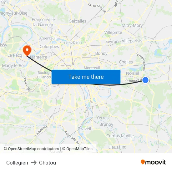 Collegien to Chatou map