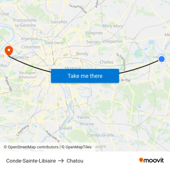 Conde-Sainte-Libiaire to Chatou map