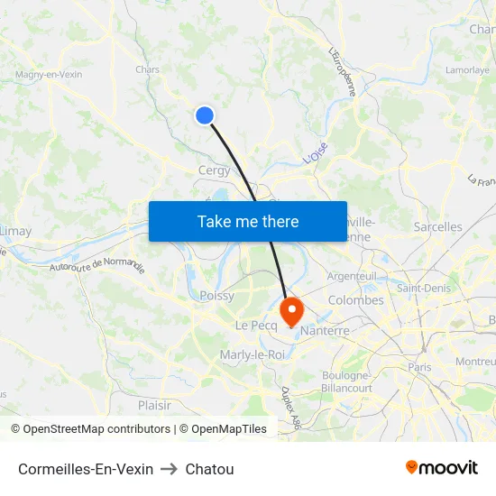Cormeilles-En-Vexin to Chatou map