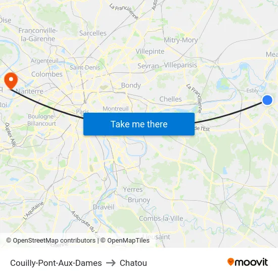 Couilly-Pont-Aux-Dames to Chatou map