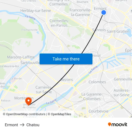 Ermont to Chatou map