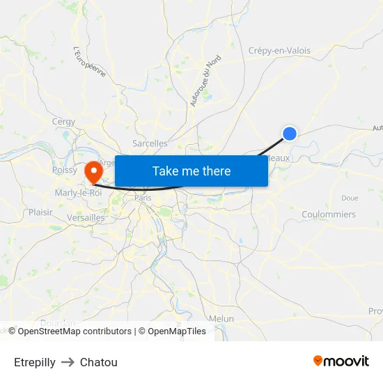 Etrepilly to Chatou map