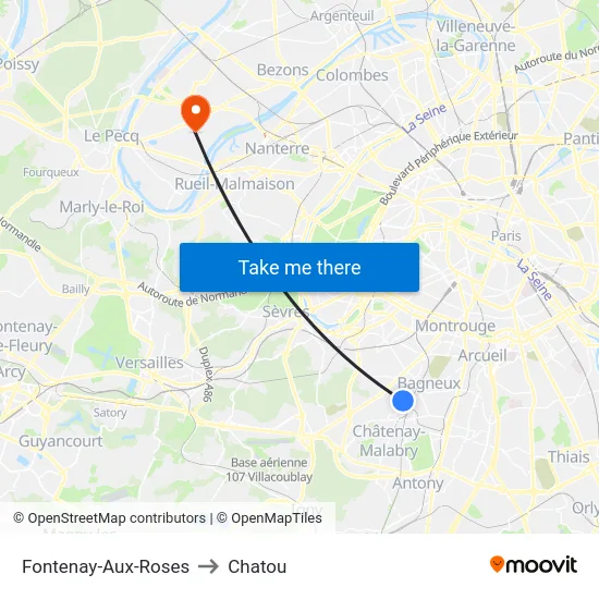 Fontenay-Aux-Roses to Chatou map