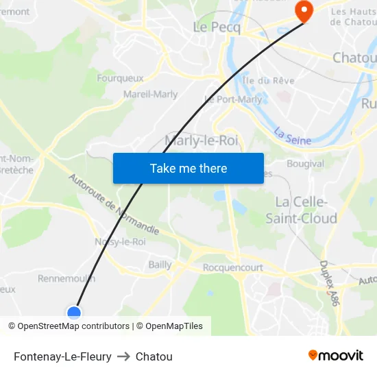 Fontenay-Le-Fleury to Chatou map