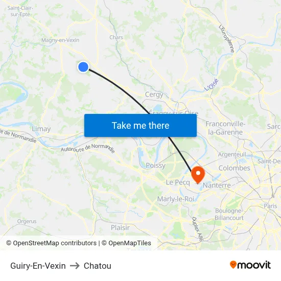 Guiry-En-Vexin to Chatou map