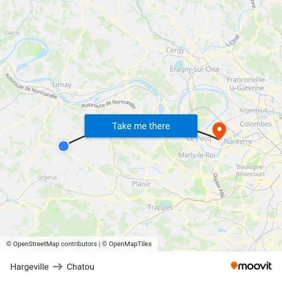 Hargeville to Chatou map