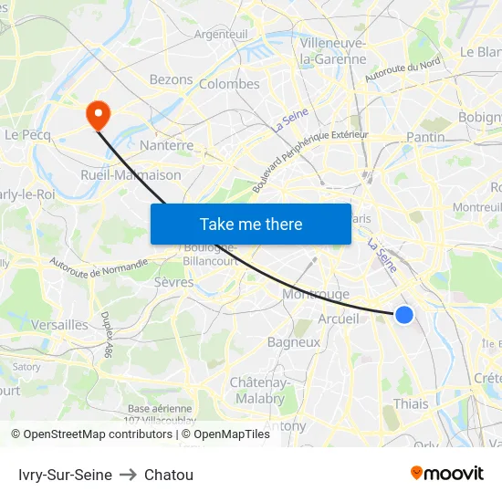 Ivry-Sur-Seine to Chatou map