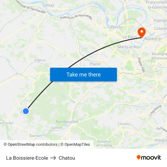 La Boissiere-Ecole to Chatou map
