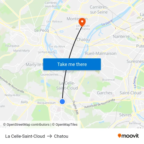 La Celle-Saint-Cloud to Chatou map
