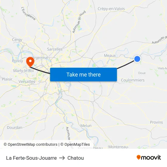 La Ferte-Sous-Jouarre to Chatou map