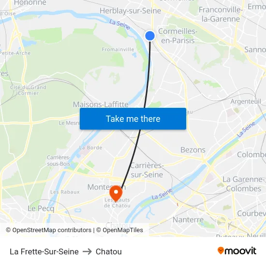 La Frette-Sur-Seine to Chatou map