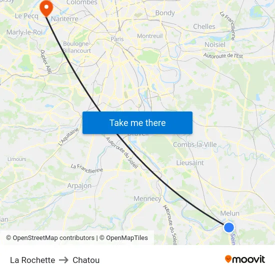 La Rochette to Chatou map