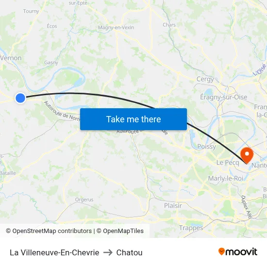 La Villeneuve-En-Chevrie to Chatou map