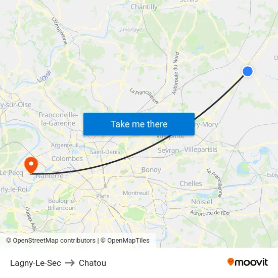 Lagny-Le-Sec to Chatou map