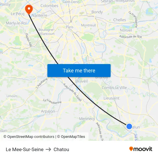 Le Mee-Sur-Seine to Chatou map