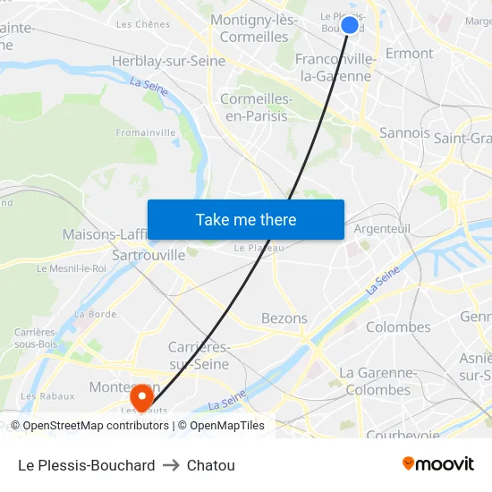Le Plessis-Bouchard to Chatou map
