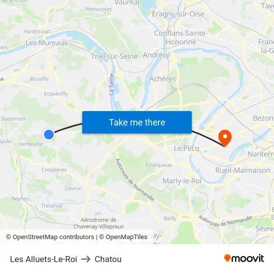 Les Alluets-Le-Roi to Chatou map