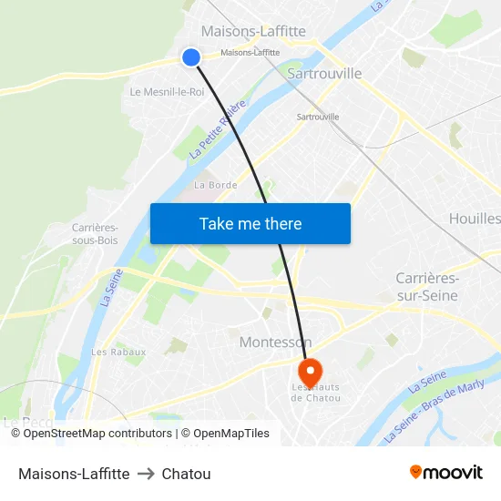Maisons-Laffitte to Chatou map