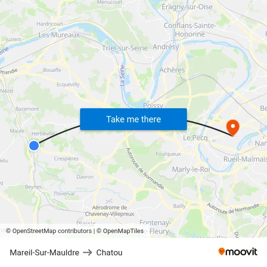 Mareil-Sur-Mauldre to Chatou map