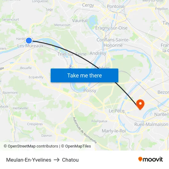 Meulan-En-Yvelines to Chatou map