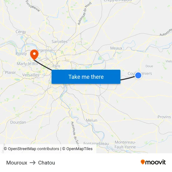 Mouroux to Chatou map