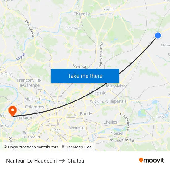 Nanteuil-Le-Haudouin to Chatou map