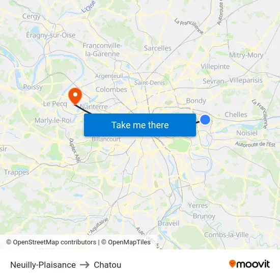 Neuilly-Plaisance to Chatou map