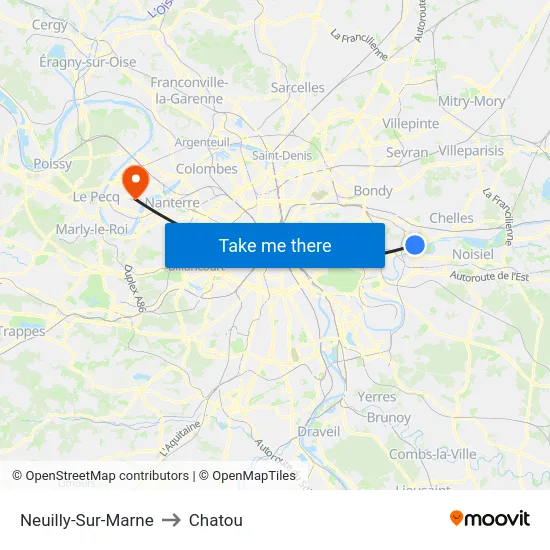 Neuilly-Sur-Marne to Chatou map