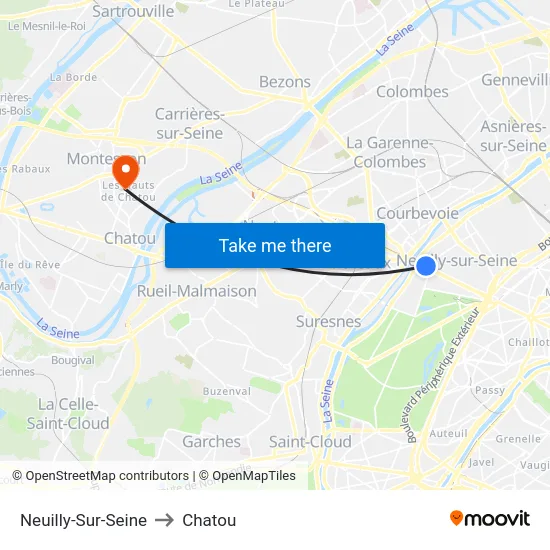 Neuilly-Sur-Seine to Chatou map