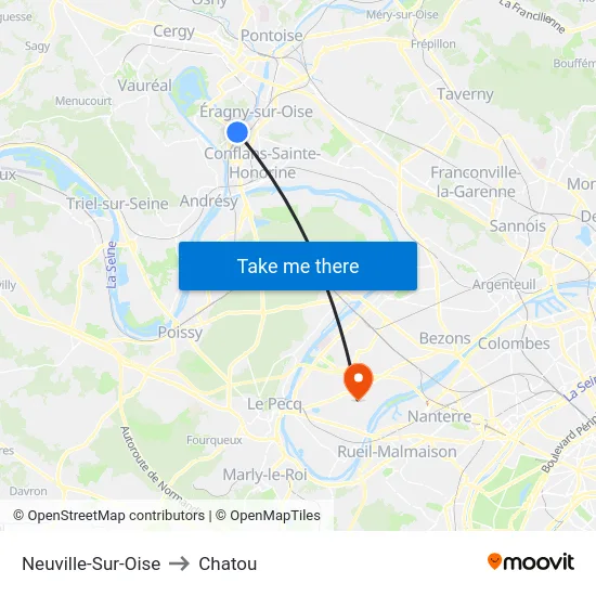 Neuville-Sur-Oise to Chatou map