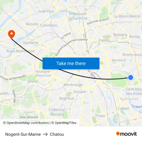 Nogent-Sur-Marne to Chatou map
