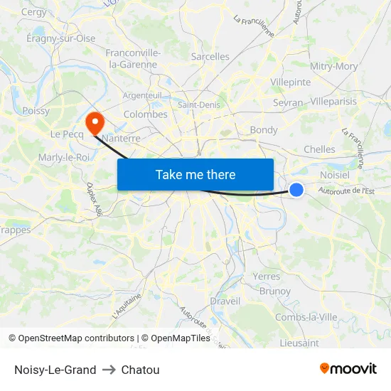 Noisy-Le-Grand to Chatou map